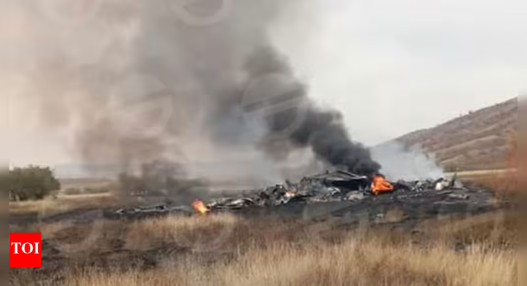 Turkish military plane with 20 aboard catches fire mid-air, crashes in Georgia - watch