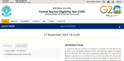 CTET registrations 2025 CTET February 2026 registration begins at ctet.nic.in: Direct link to apply here; check important details
