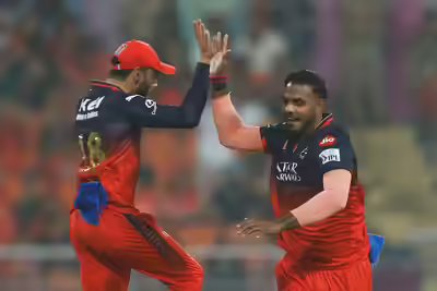 Yash Dayal of Royal Challengers Bengaluru celebrates with teammate Virat Kohli (Photo by Pankaj Nangia/Getty Images) 'Virat Kohli and Yash Dayal in same poster, what a shame': RCB face backlash for controversial retention ahead of IPL 2026