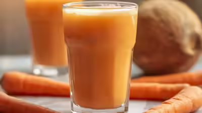 Carrot juice with coconut milk benefits for better digestion, glowing skin and energy