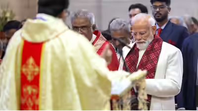 Hymns, carols, morning prayers:  How PM Modi celebrated Christmas — see pics, watch video