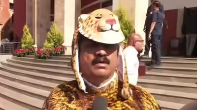 'Raising issue since 2014': Maharashtra MLA dresses up as leopard to protest rising wildlife problem – watch video