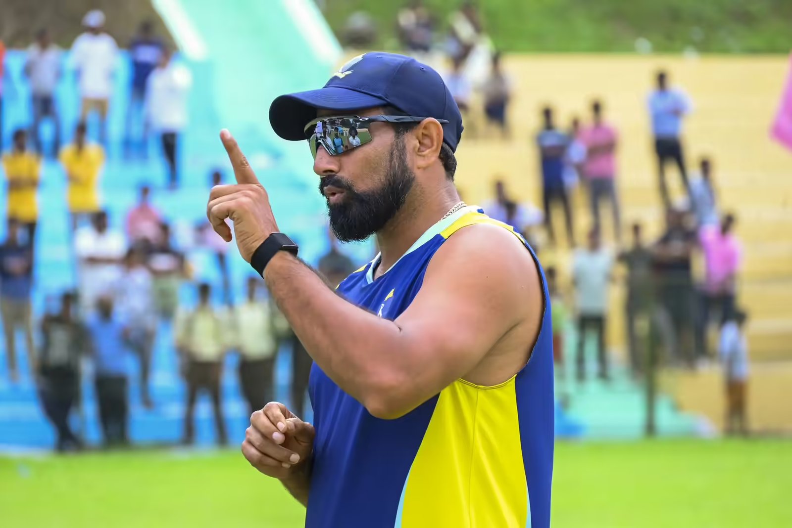 Mohammed Shami at a training session in Agartala