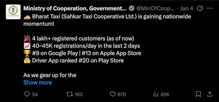 Bharat Taxi app