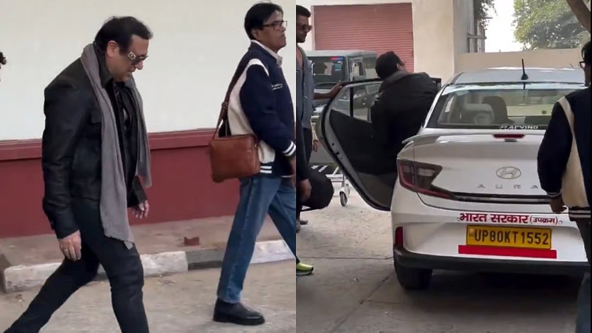 Govinda Travels In Aura Taxi In Uttar Pradesh With Bharat Sarkar Written On It; Netizens Call It His 'Downfall'