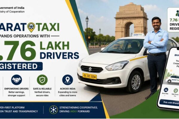 Bharat Taxi registers 7.76 lakh drivers