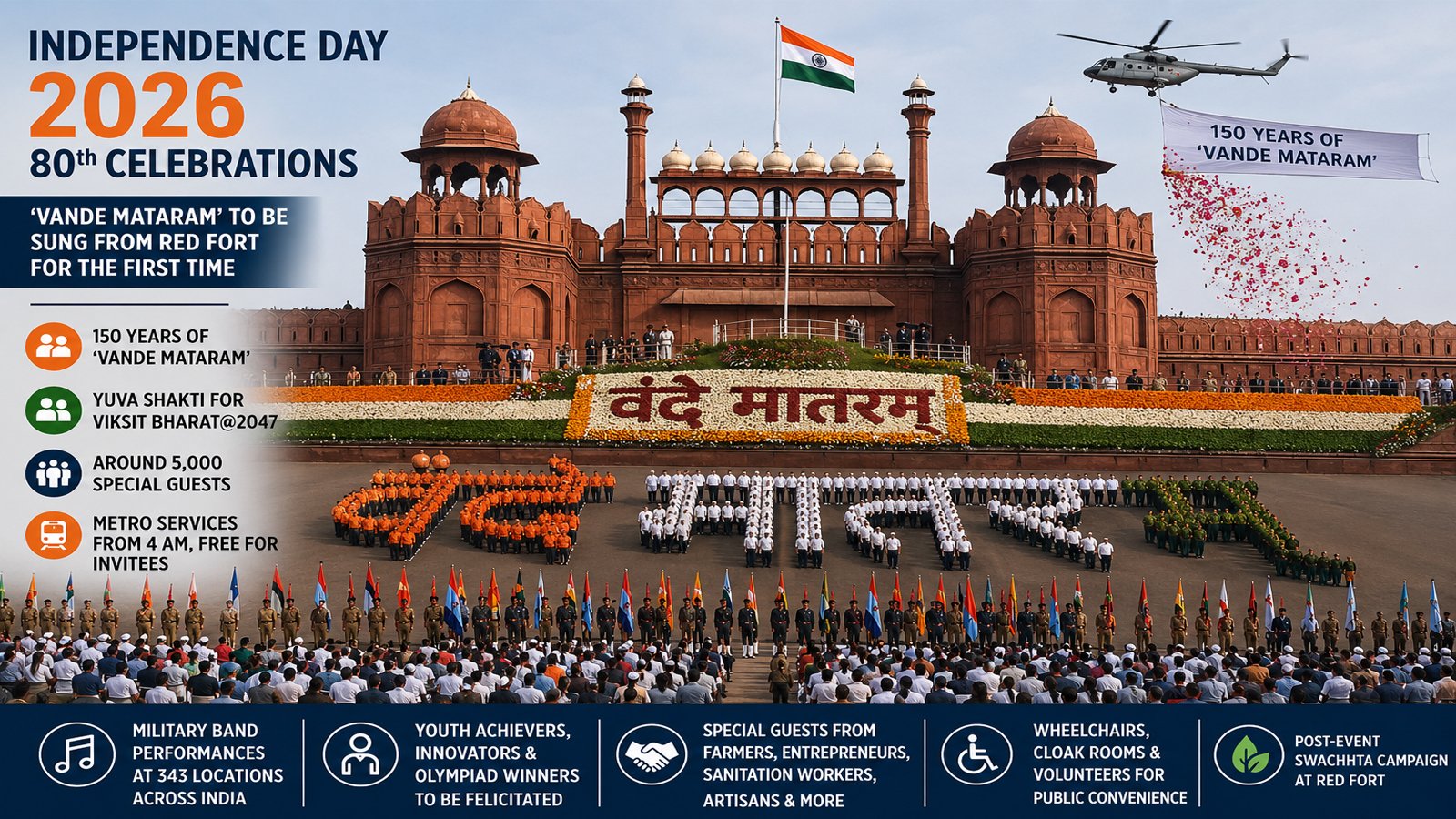 Independence Day Celebrations 2026 to honour 150 years of Vande Mataram, 'Yuva Shakti for Viksit Bharat@2047'